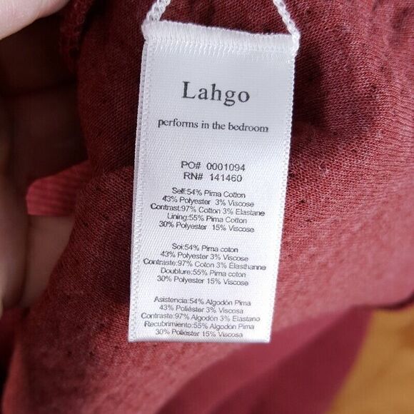 LUNYA Mens Sweatshirt Medium Maroon Pullover Crew RESTORE DOUBLE FACED LAHGO - Picture 5 of 8